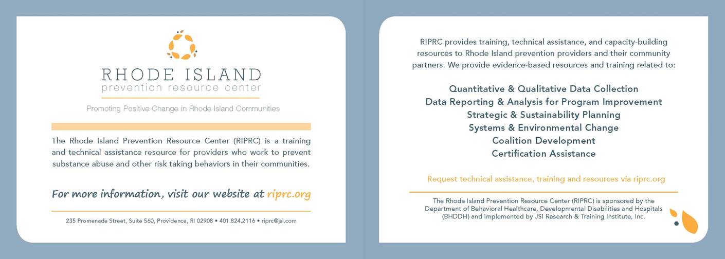 Postcards created as part of the RIPRC marketing plan.